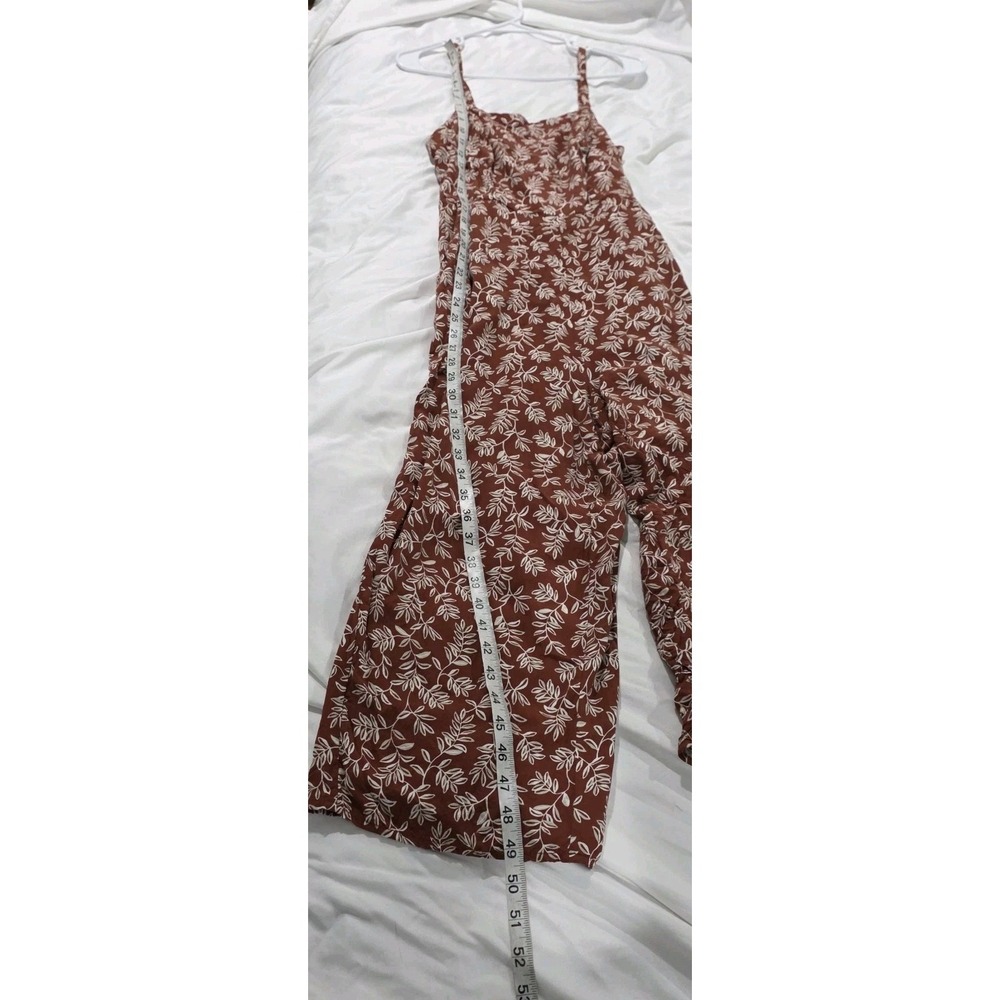 Old‎ Navy Womens Jumpsuit Medium Floral Burnt Orange Tropical Summer Vacation - Picture 5 of 9